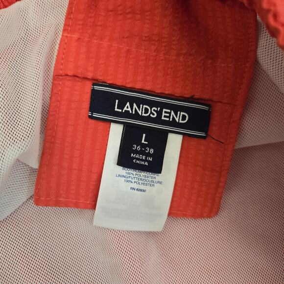 Lands' End Men's Orange Coral Color Swim Trunks Mesh Lined Size L - Picture 4 of 5